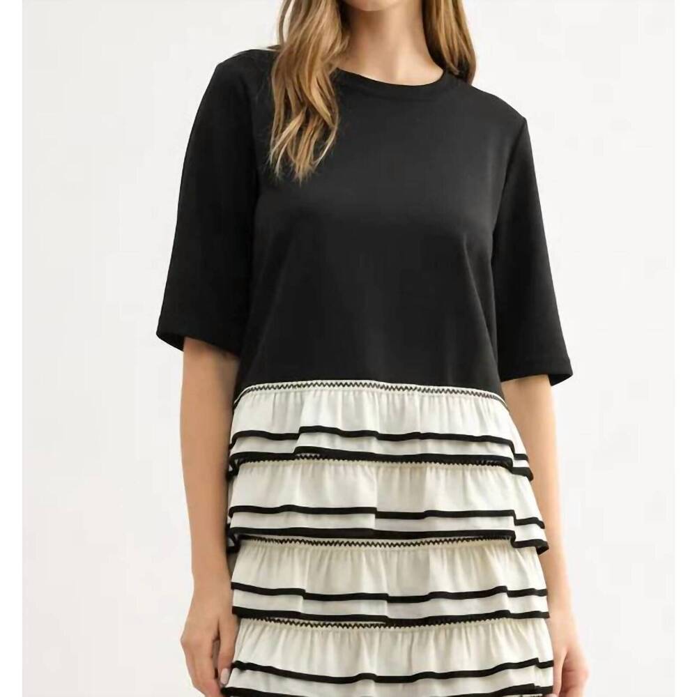 NEW JOH jessabelle short sleeve top in black